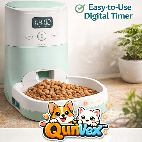 QunVexβ’ Smart Portion Control Pet Feeder β Anti-Overfeeding Digital Dispenser