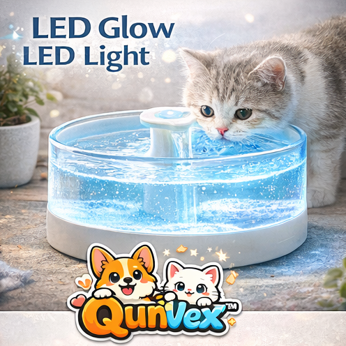 QunVex™ LED Glow Pet Fountain – Night-Visible Hydration Station