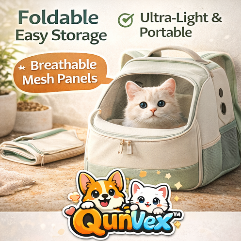 QunVex™ Foldable Pet Travel Backpack – Ultra-Light Compact Storage Carrier
